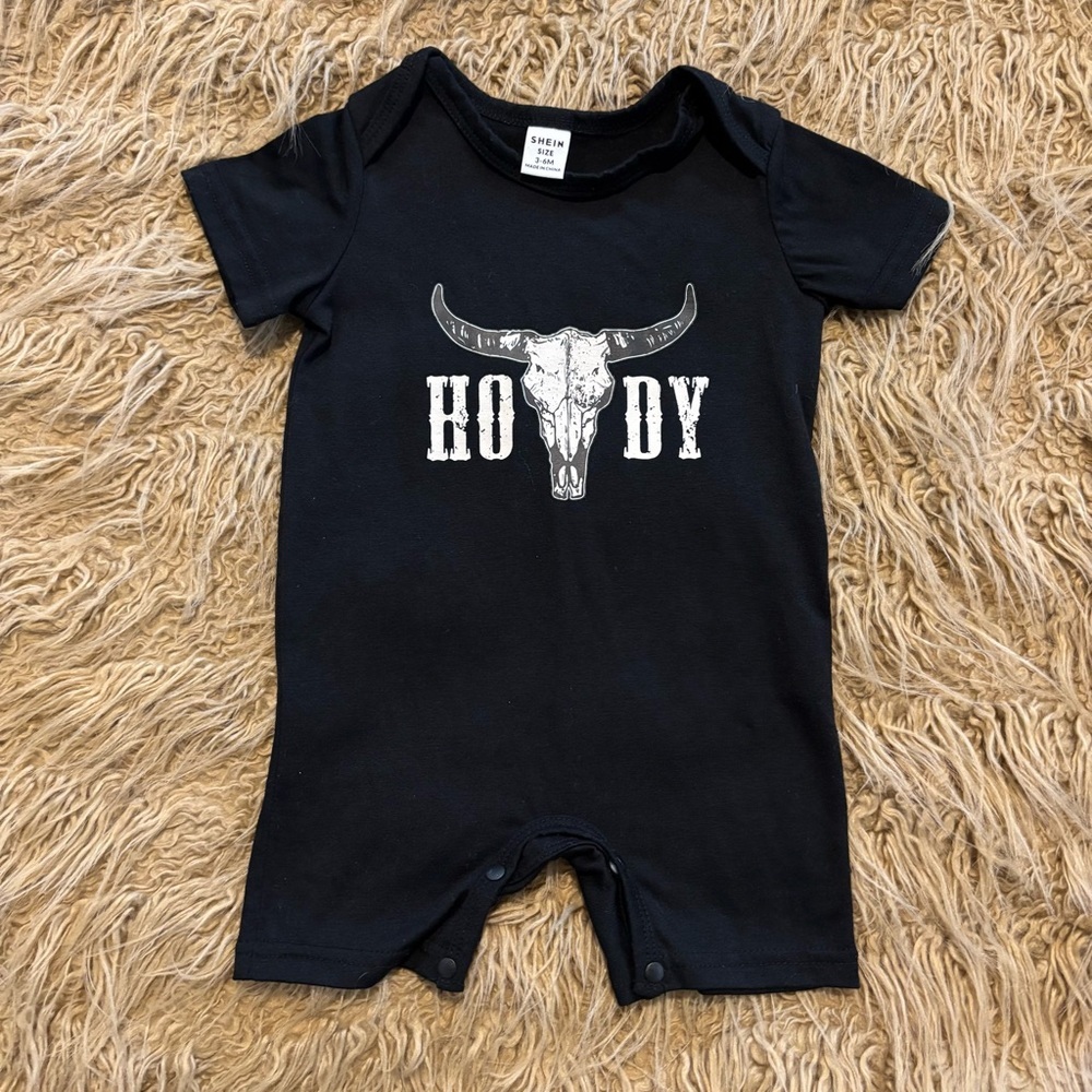 Southwest Baby Rompers Mint Green Cactus & Black “Howdy” Spring Summer Lot 3-6mo - Picture 9 of 10